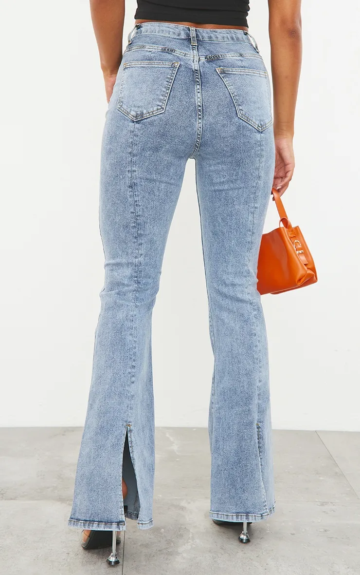 Vintage Wash Seam Back Split Hem Wide Leg Flares sold by Pretty Little Thing product image thumbnail 3