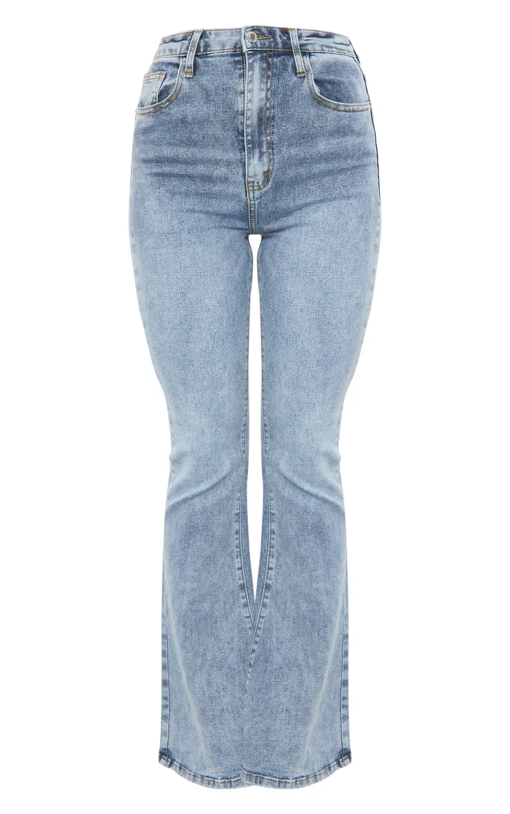 Vintage Wash Seam Back Split Hem Wide Leg Flares sold by Pretty Little Thing product image thumbnail 5