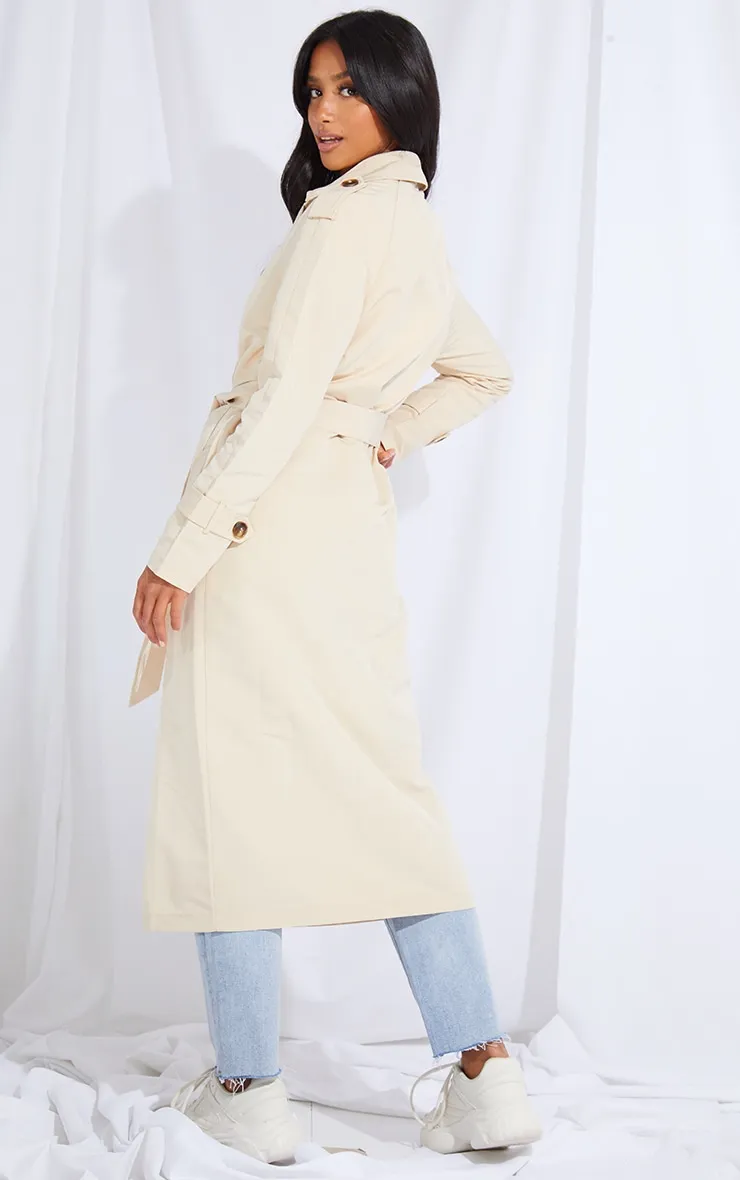Petite Stone Oversized Trench Coat sold by Pretty Little Thing product image thumbnail 2
