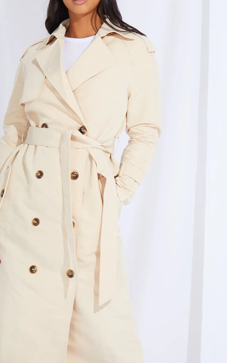 Petite Stone Oversized Trench Coat sold by Pretty Little Thing product image thumbnail 4