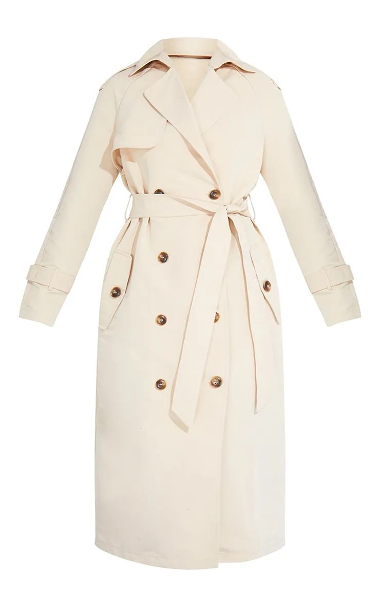 Petite Stone Oversized Trench Coat sold by Pretty Little Thing product image thumbnail 5