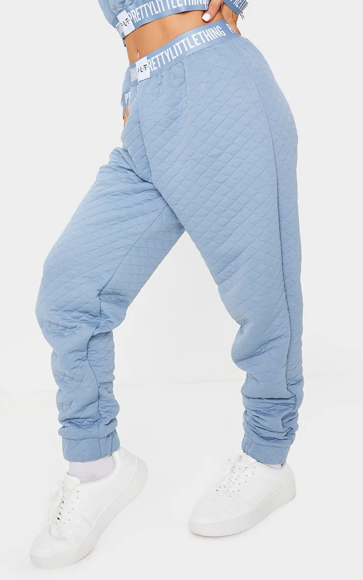 PRETTYLITTLETHING Blue Steel Tape Hem Waffle Joggers sold by Pretty Little Thing product image thumbnail 2