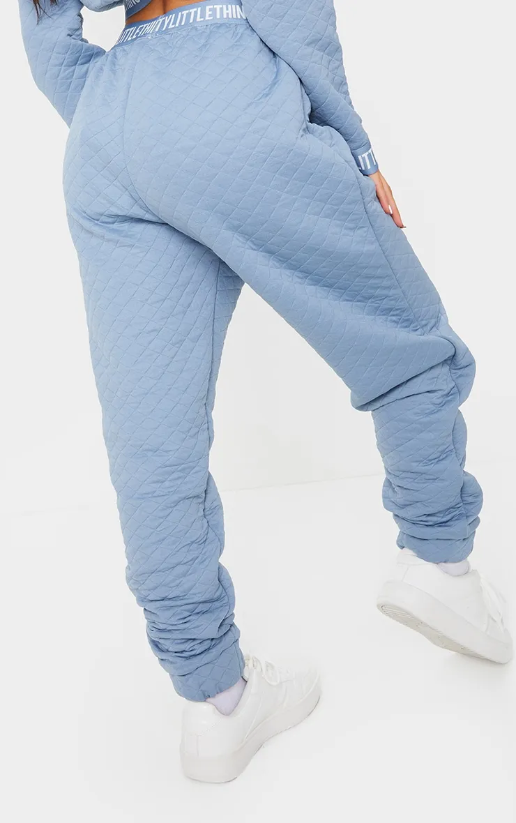 PRETTYLITTLETHING Blue Steel Tape Hem Waffle Joggers sold by Pretty Little Thing product image thumbnail 3
