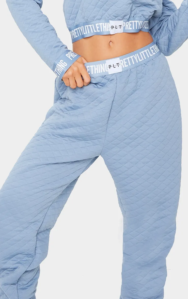 PRETTYLITTLETHING Blue Steel Tape Hem Waffle Joggers sold by Pretty Little Thing product image thumbnail 4