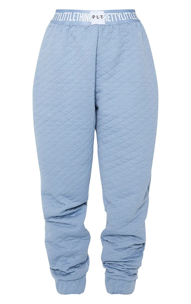 PRETTYLITTLETHING Blue Steel Tape Hem Waffle Joggers sold by Pretty Little Thing product image thumbnail 5