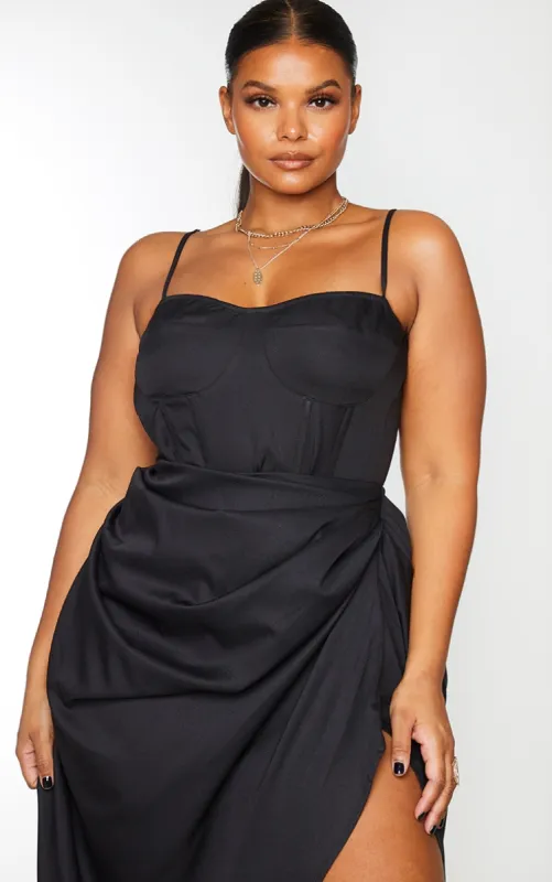 Plus Black Structure Corset Top sold by Pretty Little Thing