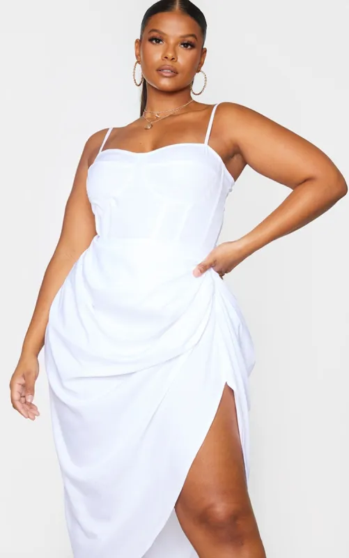 Plus White Structure Corset Top sold by Pretty Little Thing