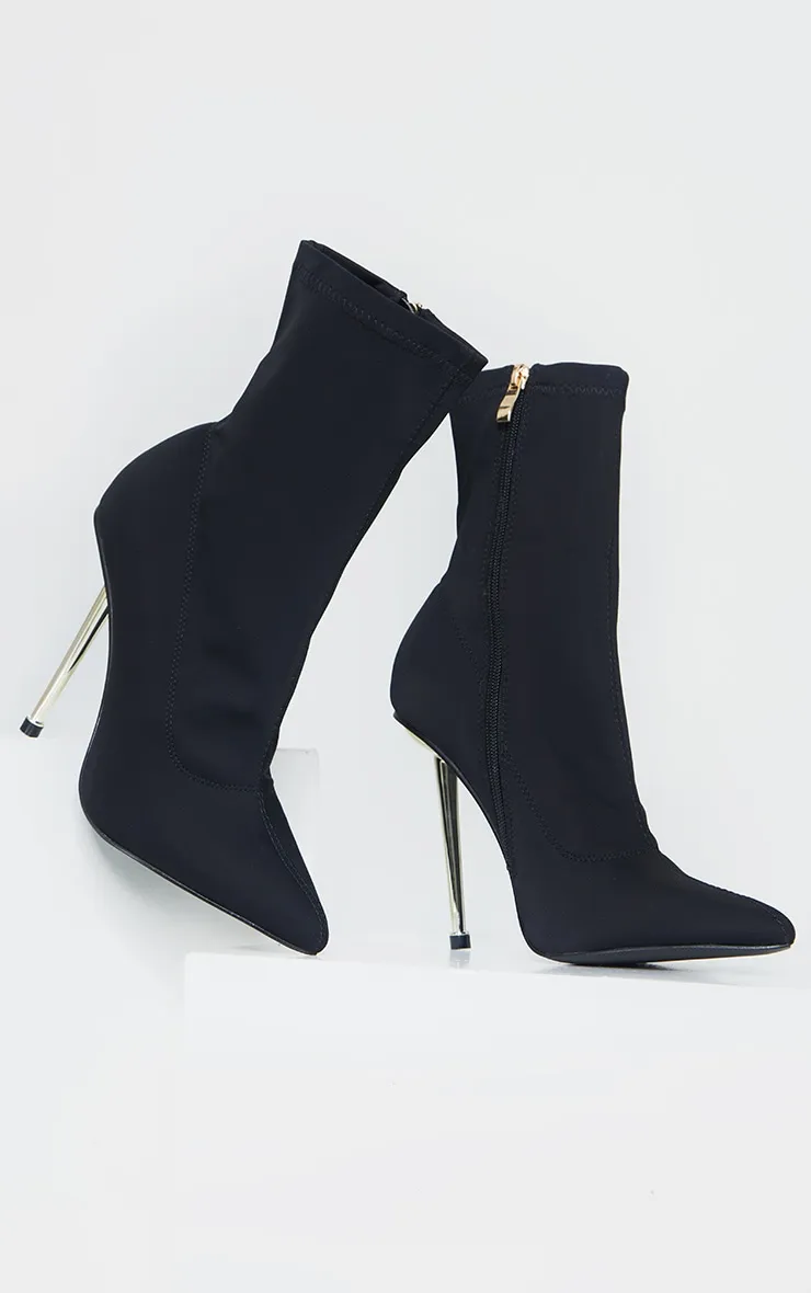 Black Woven Metal Heeled Boots sold by Pretty Little Thing product image thumbnail 3