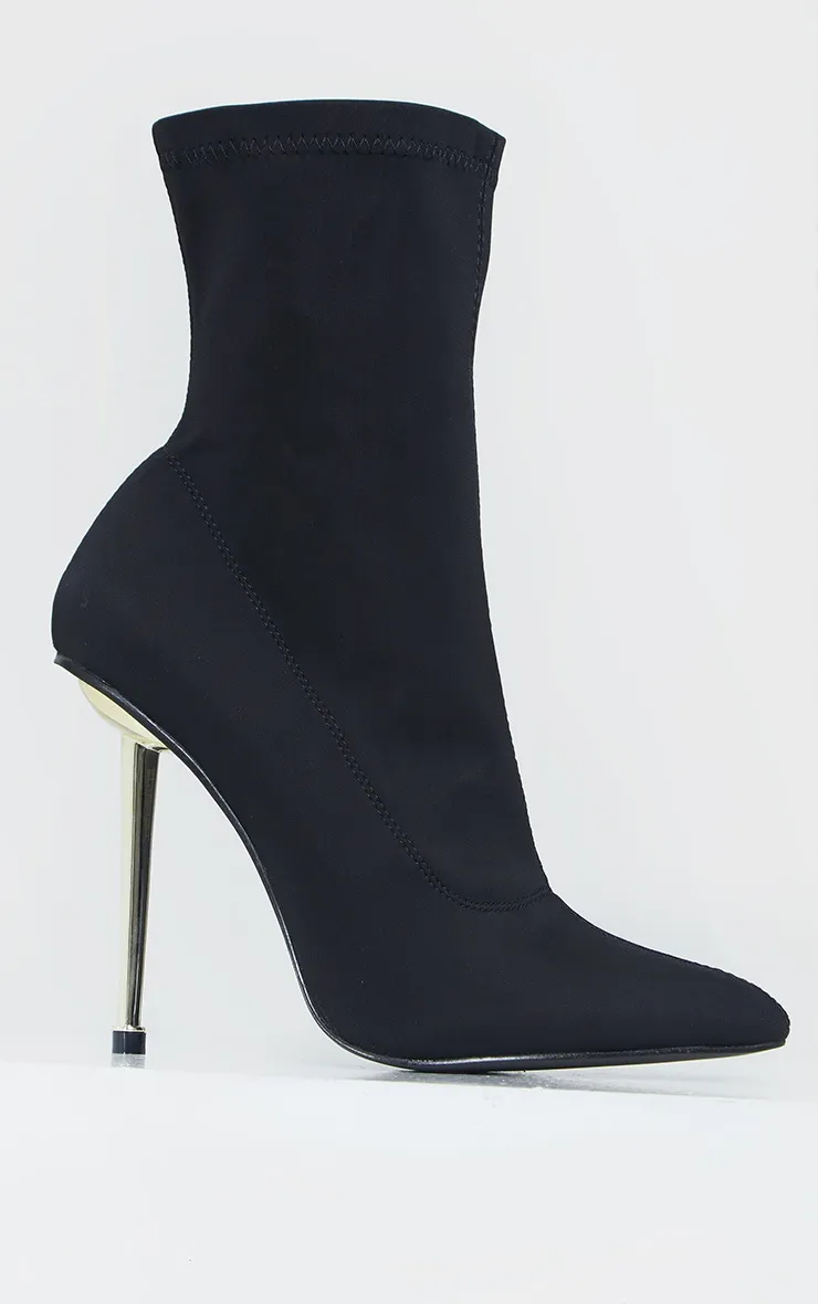 Black Woven Metal Heeled Boots sold by Pretty Little Thing product image thumbnail 4
