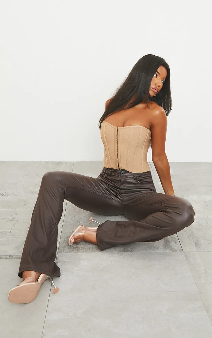 Chocolate Coated Denim Flares sold by Pretty Little Thing product image thumbnail 4