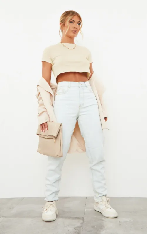 PRETTYLITTLETHING Light Bleach Wash Mom Jeans made by Pretty Little Thing