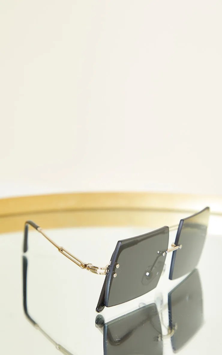 Black Frameless Square Frame Sunglasses sold by Pretty Little Thing product image thumbnail 2