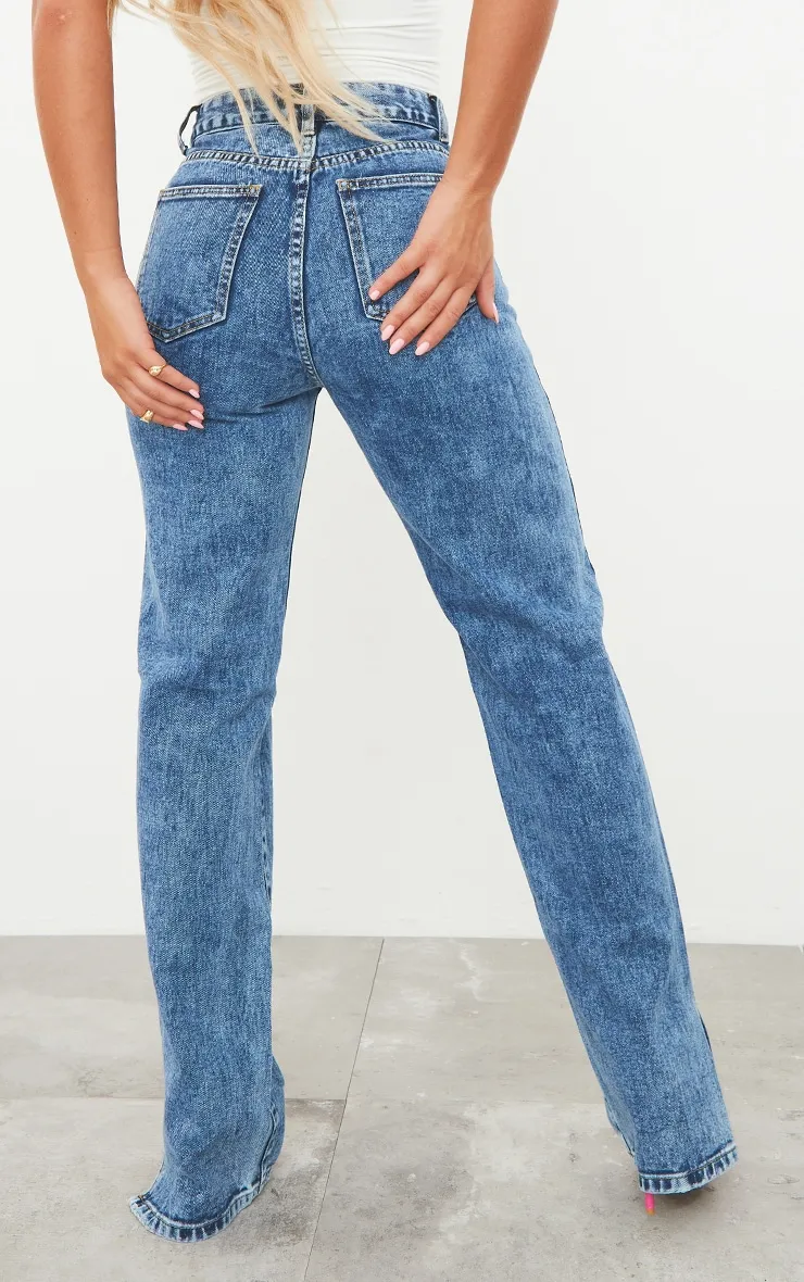 Light Blue Wash Ripped Split Hem Jeans sold by Pretty Little Thing product image thumbnail 3