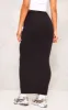 Black Basic Cotton Blend Jersey Midaxi Skirt sold by Pretty Little Thing