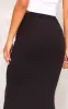 Black Basic Cotton Blend Jersey Midaxi Skirt sold by Pretty Little Thing