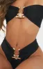 Black Hammered Trim High Waist Bikini Bottoms sold by Pretty Little Thing