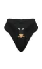 Black Hammered Trim High Waist Bikini Bottoms sold by Pretty Little Thing