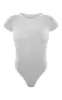 White Basic Cotton Blend Fitted Short Sleeve Bodysuit sold by Pretty Little Thing