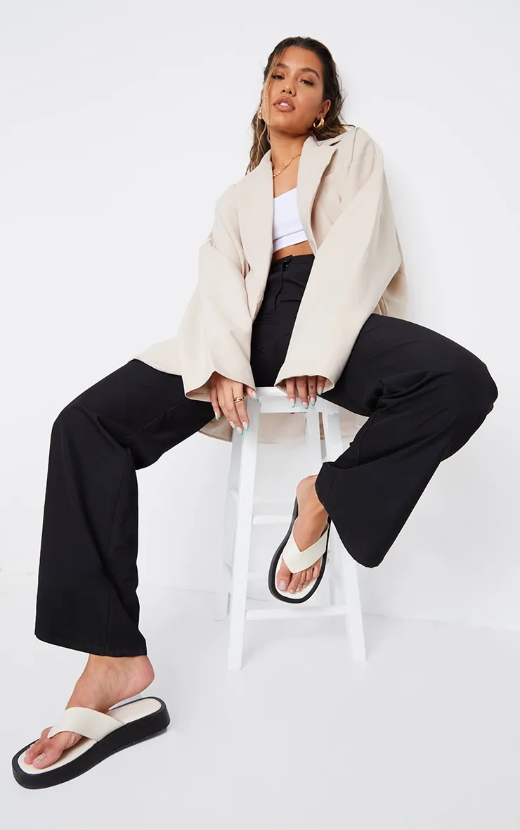 Cream Chunky Sandal Toe Post Flip Flops sold by Pretty Little Thing