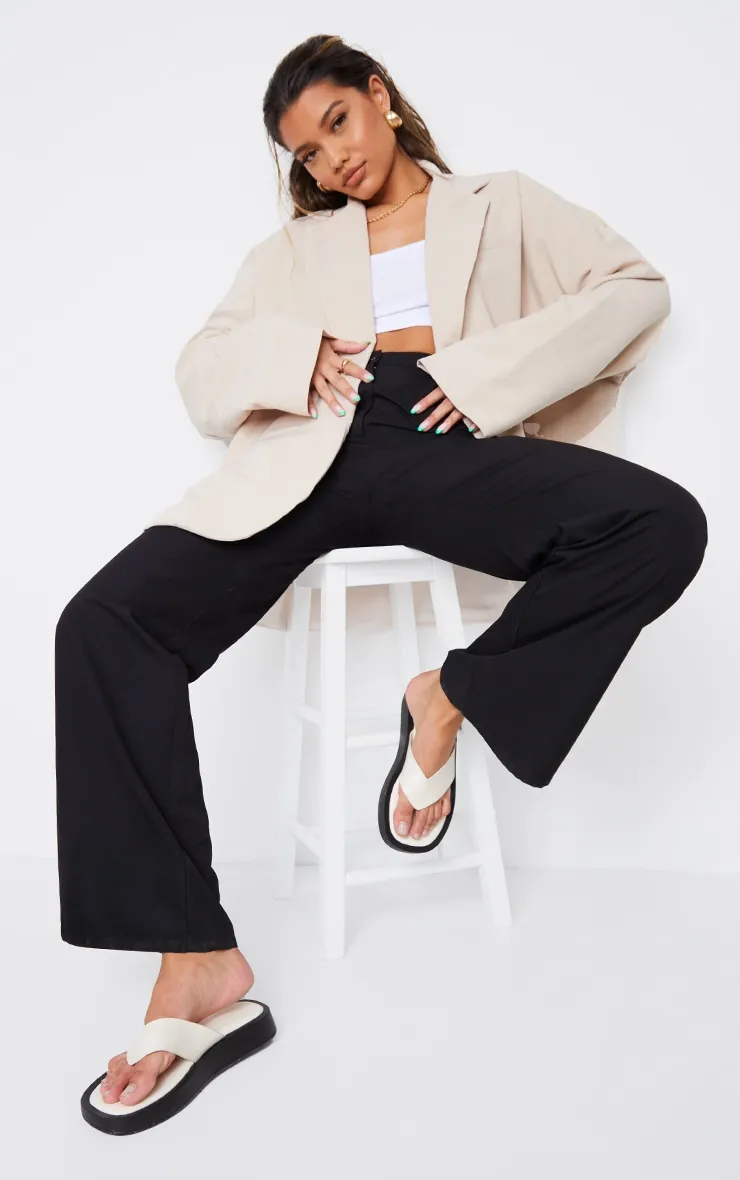 Cream Chunky Sandal Toe Post Flip Flops sold by Pretty Little Thing product image thumbnail 4