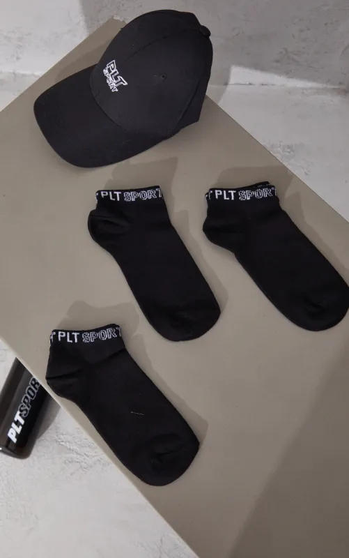 PRETTYLITTLETHING Black 3 Pack Sport Ankle Socks sold by Pretty Little Thing