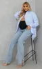 Maternity Light Blue Wash Split Hem Jeans sold by Pretty Little Thing