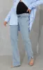 Maternity Light Blue Wash Split Hem Jeans sold by Pretty Little Thing