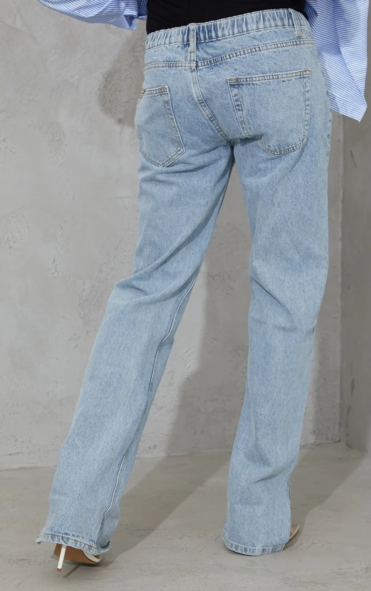 Maternity Light Blue Wash Split Hem Jeans sold by Pretty Little Thing product image thumbnail 3