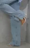 Maternity Light Blue Wash Split Hem Jeans sold by Pretty Little Thing