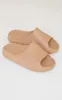 Mocha Rubber Ribbed Sole Sliders sold by Pretty Little Thing