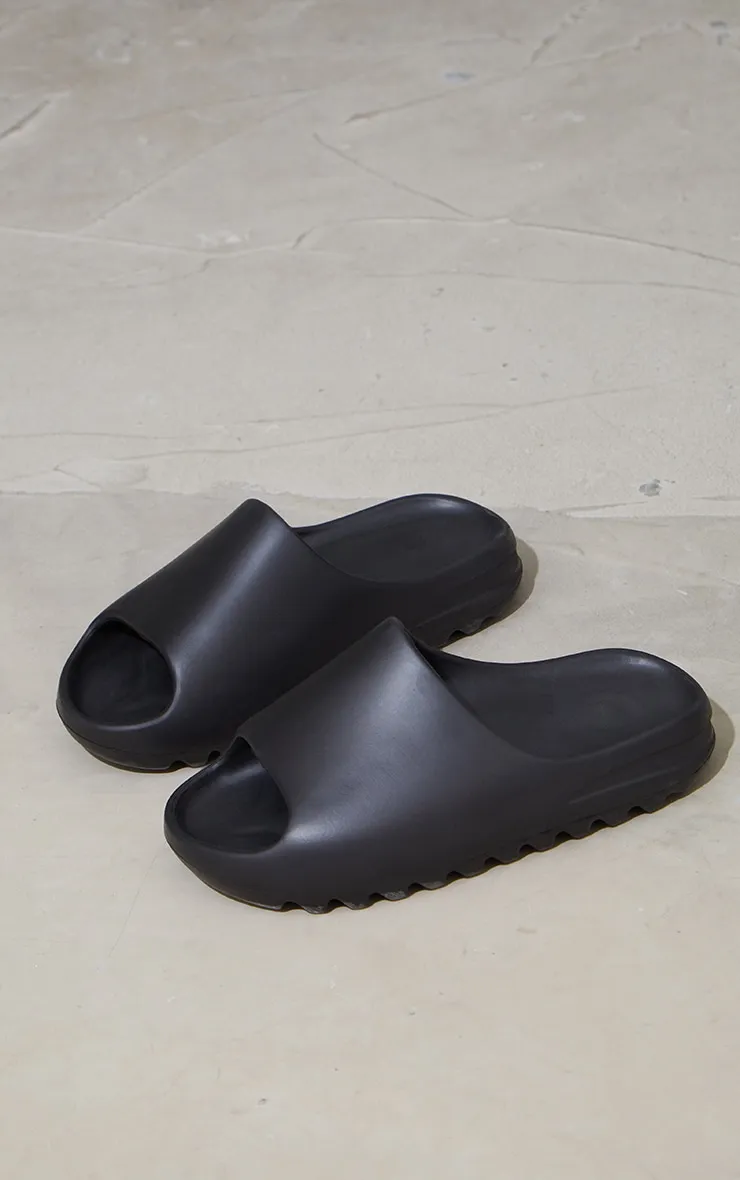 Black Rubber Ribbed Sole Sliders sold by Pretty Little Thing product image thumbnail 3