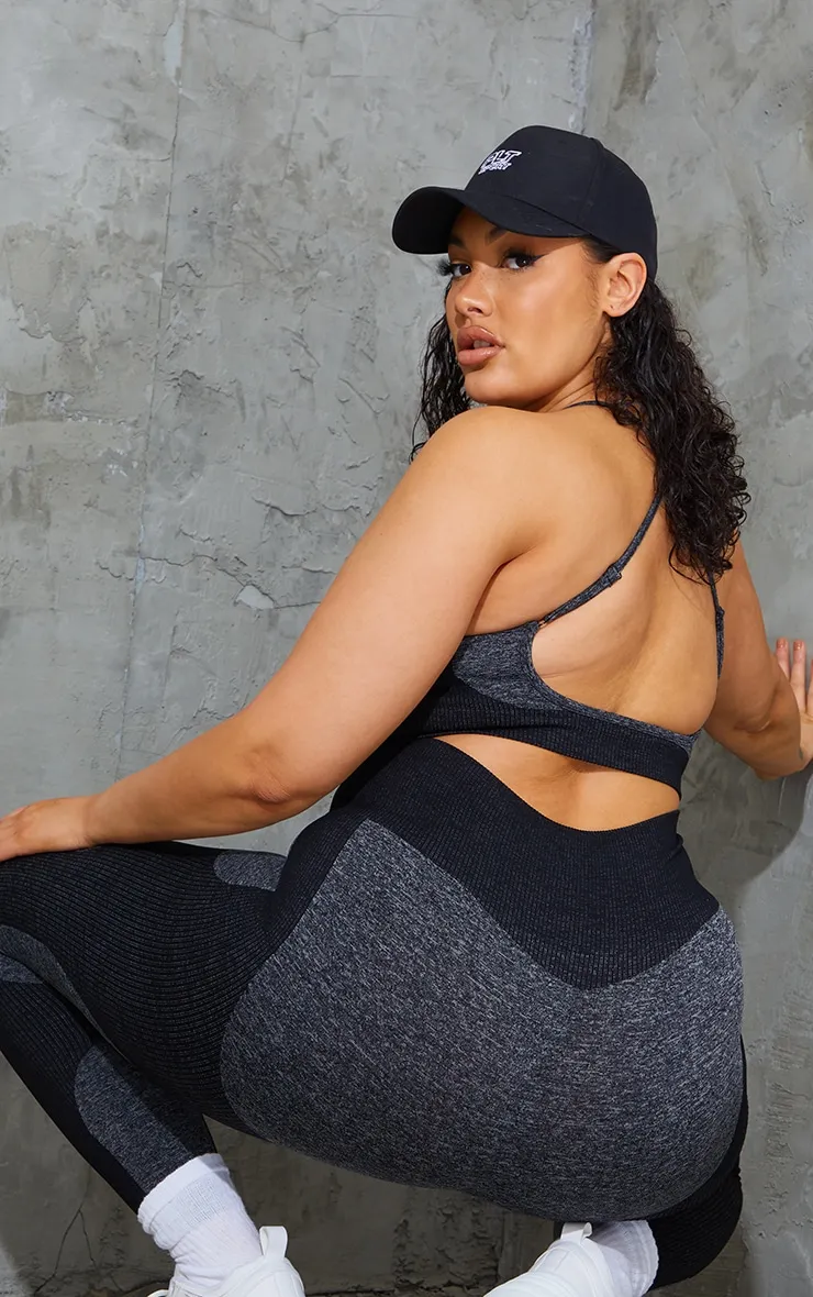 Plus Black Seamless Longline Sports Bra Top sold by Pretty Little Thing product image thumbnail 2