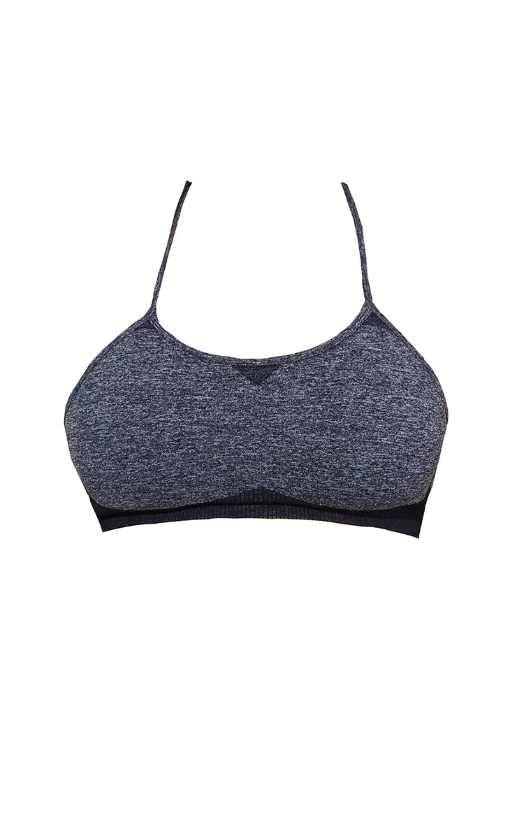 Plus Black Seamless Longline Sports Bra Top sold by Pretty Little Thing product image thumbnail 5