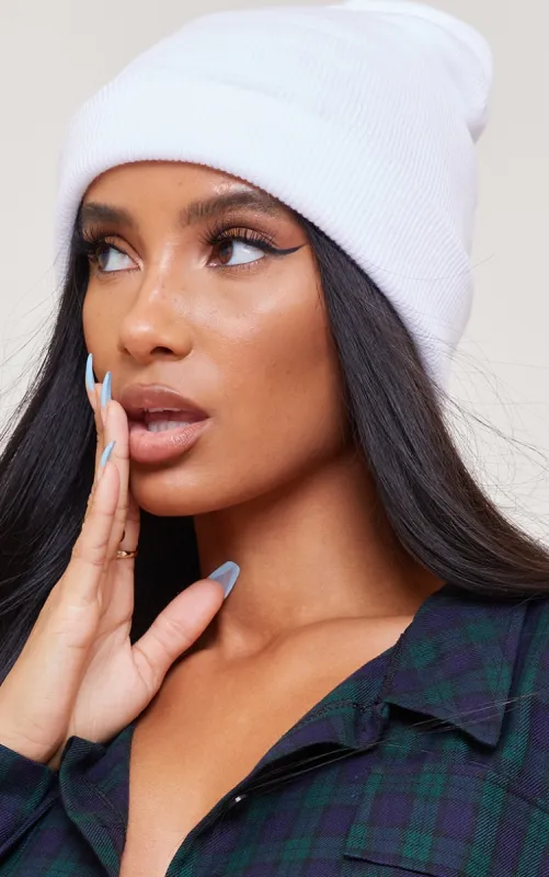 White Knitted Beanie sold by Pretty Little Thing