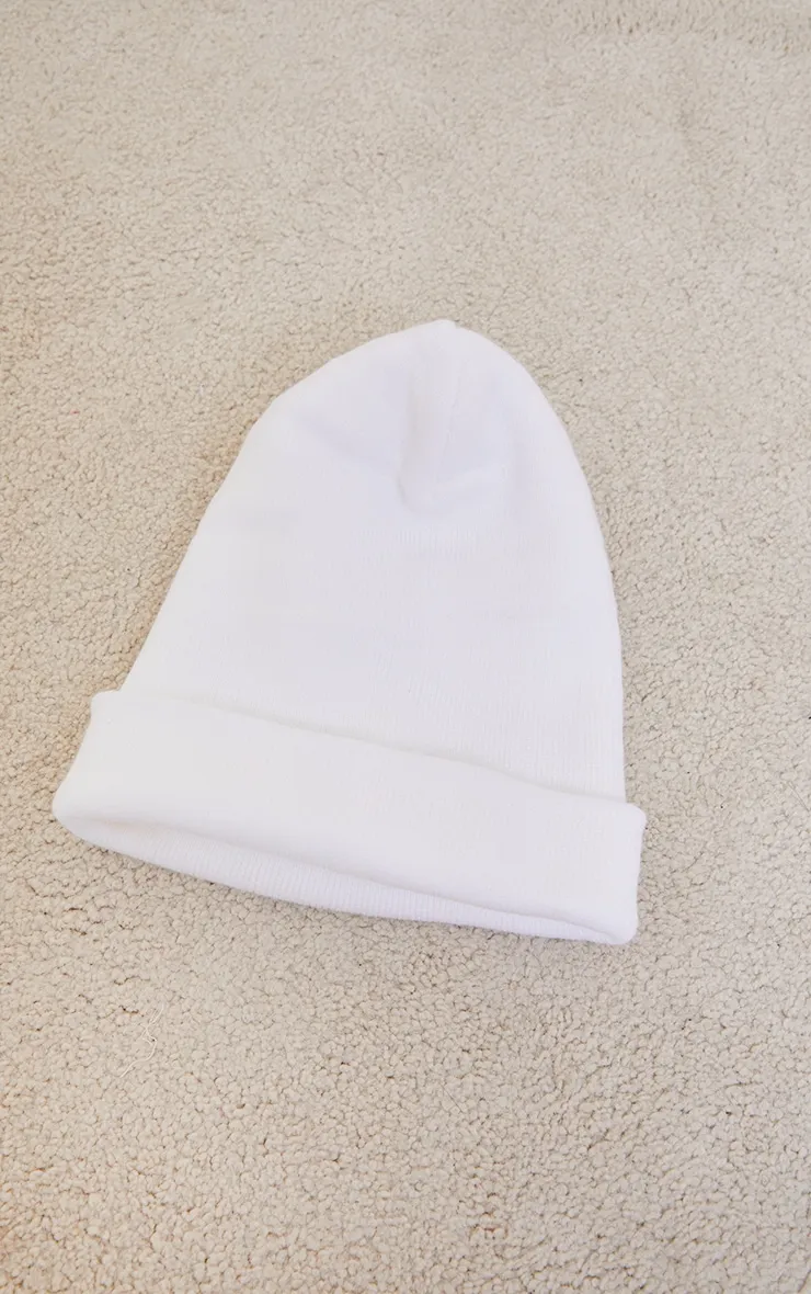 White Knitted Beanie sold by Pretty Little Thing product image thumbnail 2