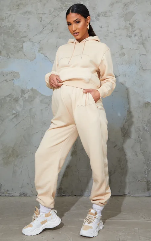 PRETTYLITTLETHING Maternity Camel Embroidered Joggers sold by Pretty Little Thing