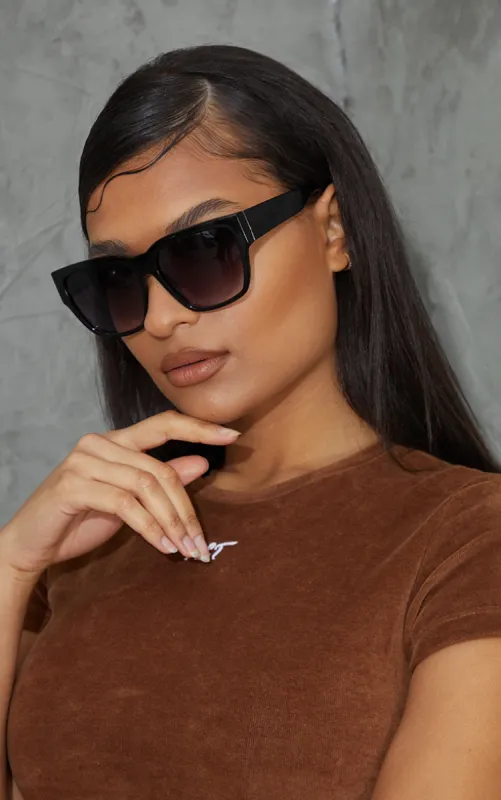 Black Plastic Oversized Square Sunglasses sold by Pretty Little Thing