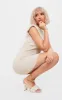 Cream WIDE FIT PU Ruched Square Toe Heeled Mules sold by Pretty Little Thing