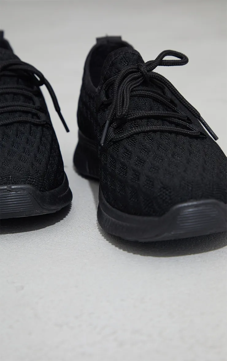 Black Knitted Lace Up Sports Trainers sold by Pretty Little Thing product image thumbnail 3