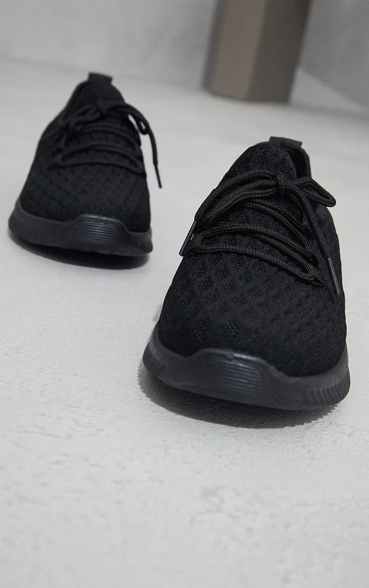 Black Knitted Lace Up Sports Trainers sold by Pretty Little Thing product image thumbnail 4