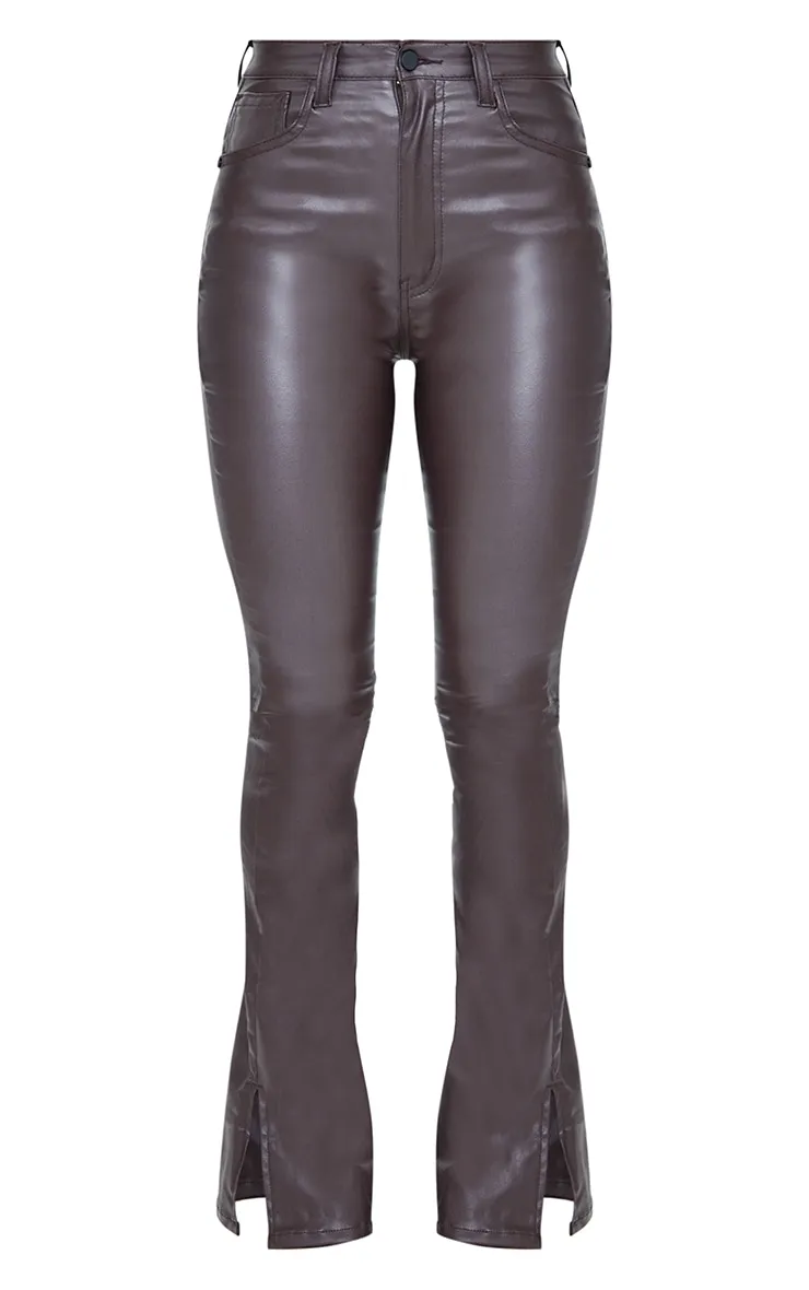 Chocolate Coated Denim Split Hem Flares sold by Pretty Little Thing product image thumbnail 5