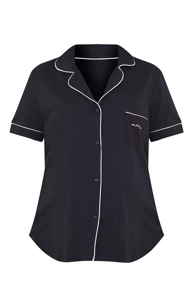 Maternity Black Mama Button Front PJ Top sold by Pretty Little Thing product image thumbnail 5