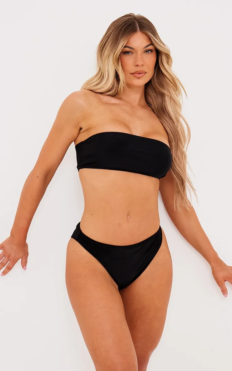 Black Bandeau Mix & Match Bikini Top sold by Pretty Little Thing