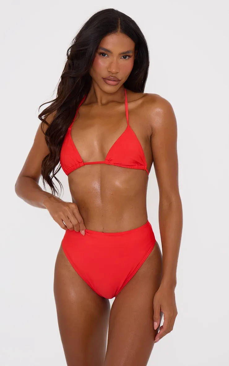 Red Triangle Mix & Match Bikini Top sold by Pretty Little Thing