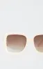 PRETTYLITTLETHING Cream Branded Oversized Square Sunglasses sold by Pretty Little Thing