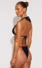 Black Mix & Match Halterneck Mini Ruched Triangle Bikini Top sold by Pretty Little Thing
