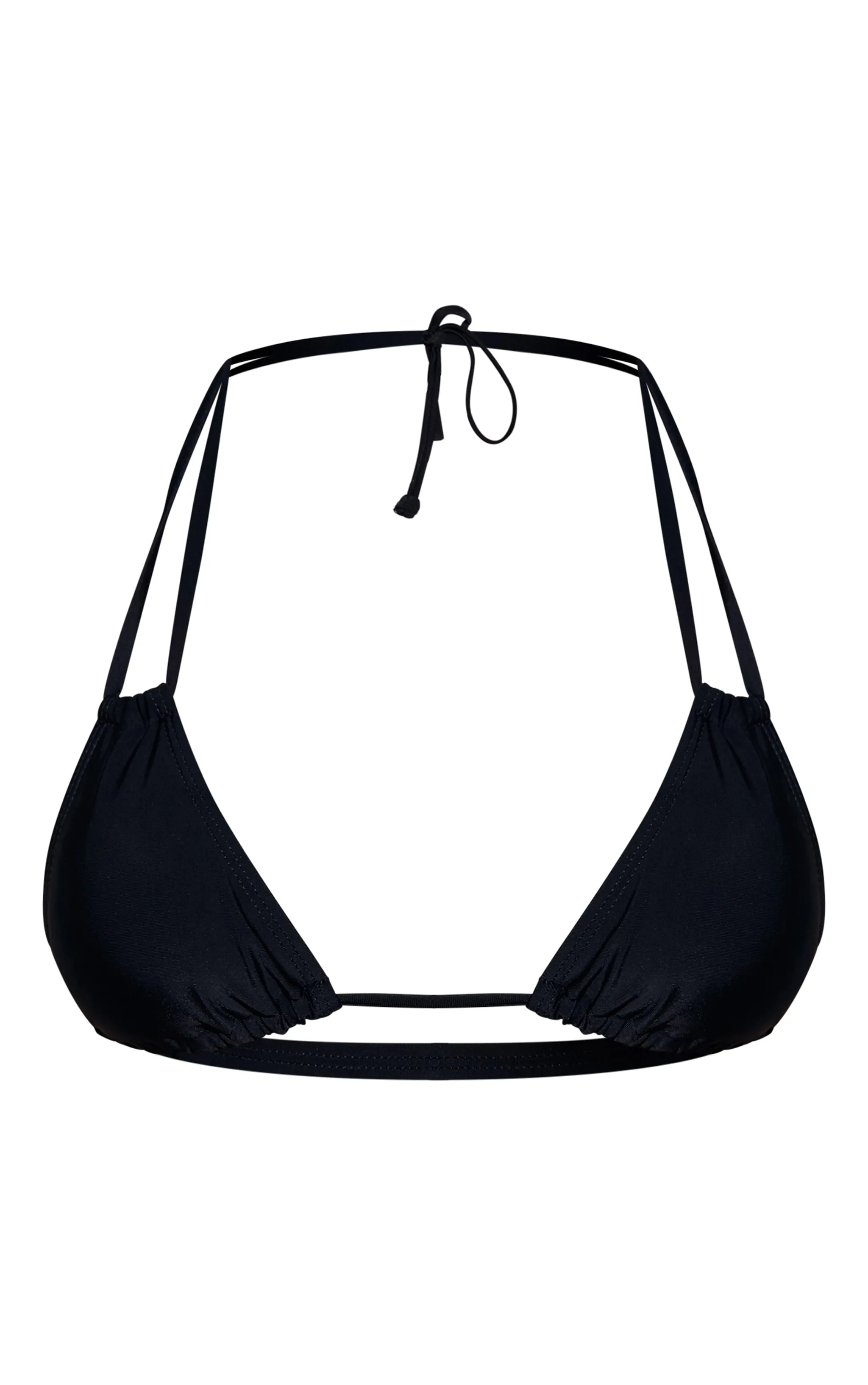 Black Mix & Match Halterneck Mini Ruched Triangle Bikini Top sold by Pretty Little Thing product image thumbnail 5