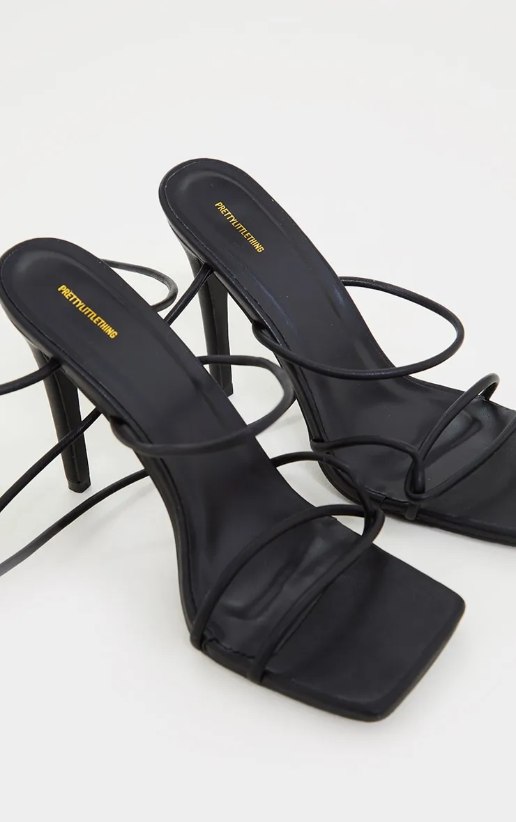 Black Wide Fit Tube Strappy Laces Up High Heels sold by Pretty Little Thing product image thumbnail 3