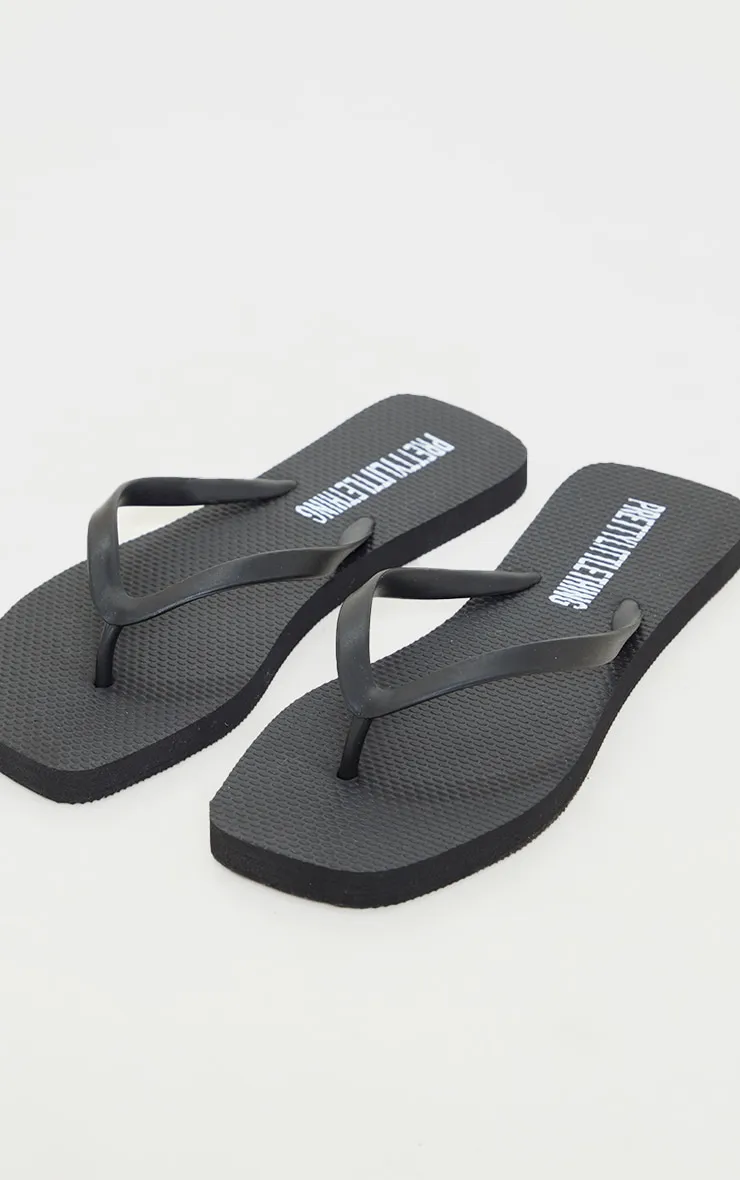 Black Square Toe Flip Flop sold by Pretty Little Thing product image thumbnail 3