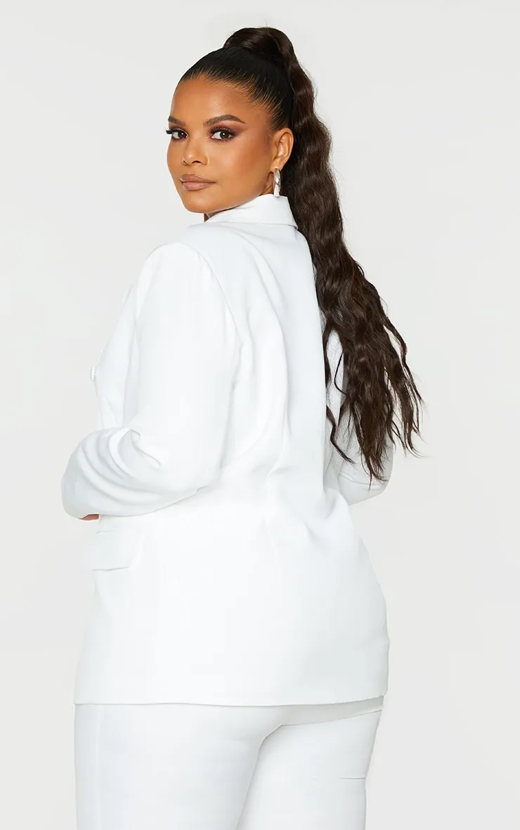 Plus White Shoulder Pad Fitted Blazer sold by Pretty Little Thing product image thumbnail 2